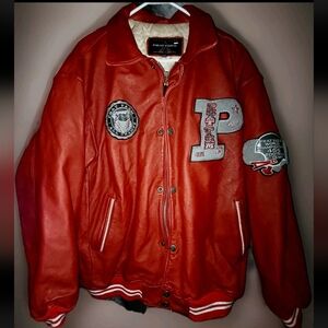 Phat Farm Ultra Raew Red Varsity Jacket for Men Soze